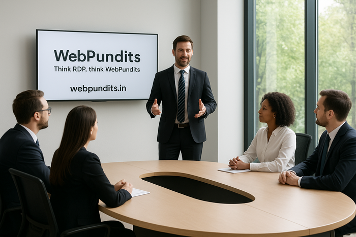 Business user working remotely on cloud desktop RDP - webpundits.in