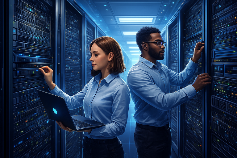 IT Professionals in Server Room