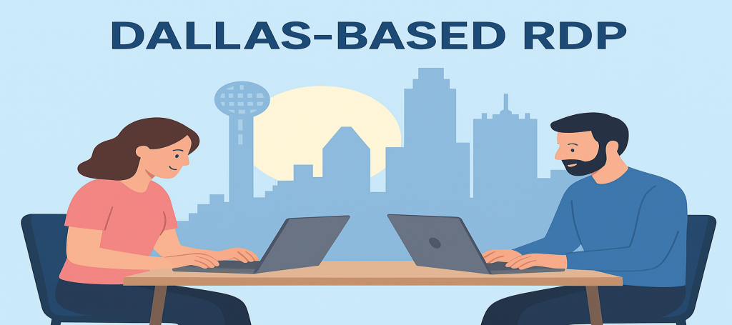Remote Workers with Dallas Skyline