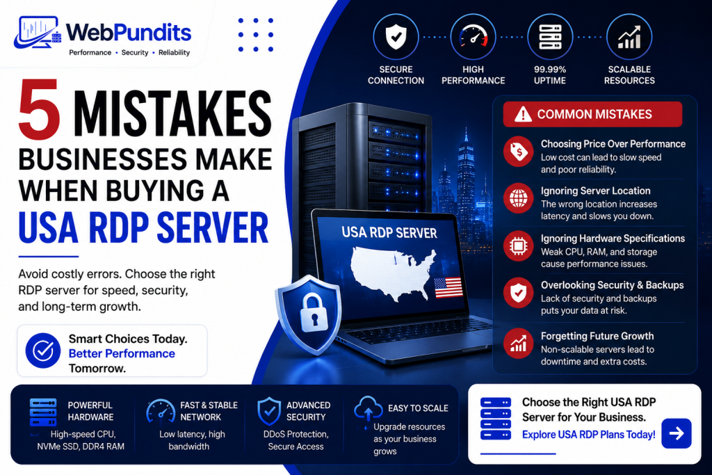 RDP Buying Mistakes businesses should avoid before choosing a USA RDP server
