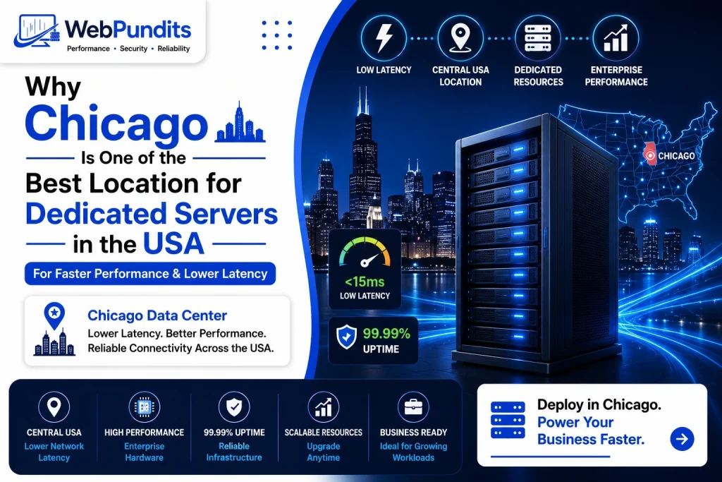Chicago dedicated server location in USA for low latency, enterprise performance, and reliable dedicated hosting infrastructure