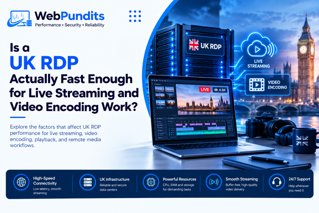 UK RDP for live streaming and video encoding